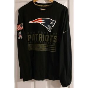 Men's Nike New England Patriots Shirt Black Dri-Fit Salute To Service - Medium